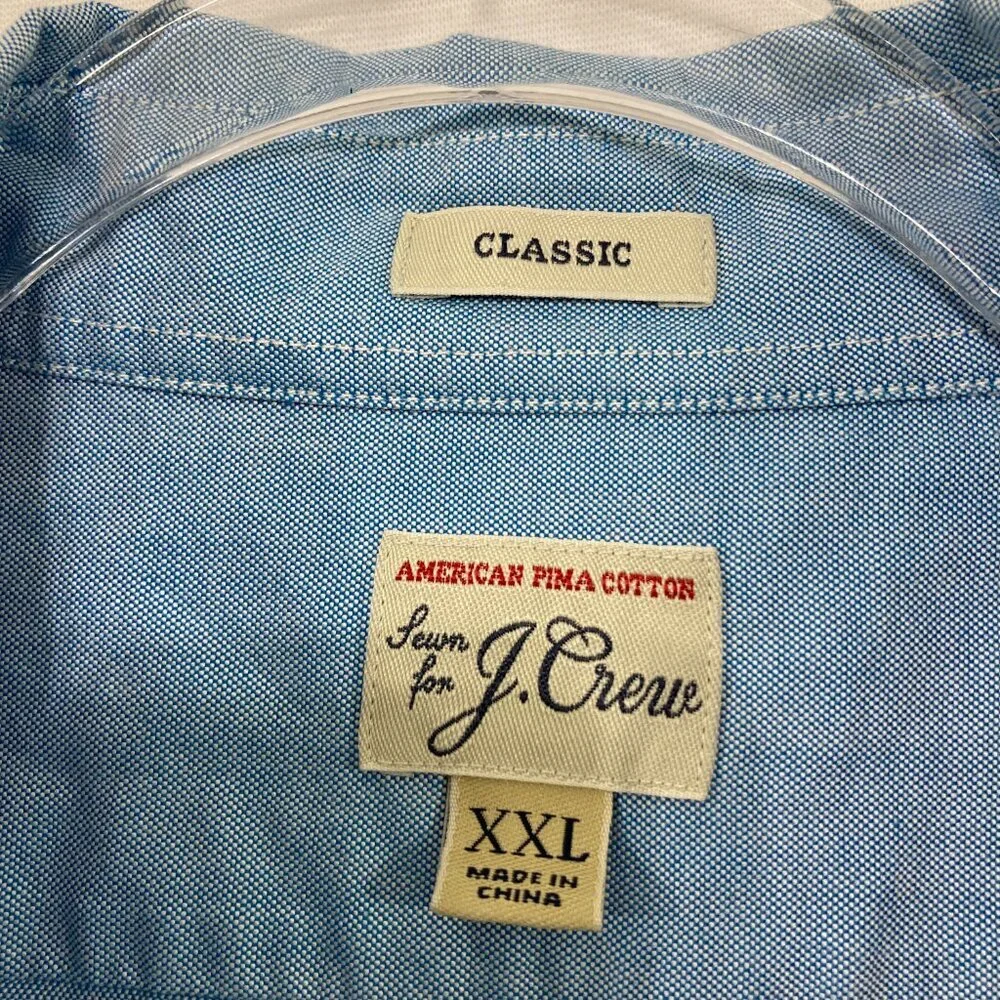J. Crew Men's size XXL Classic Pima Cotton Novelty Embroidered Button Up Festiva